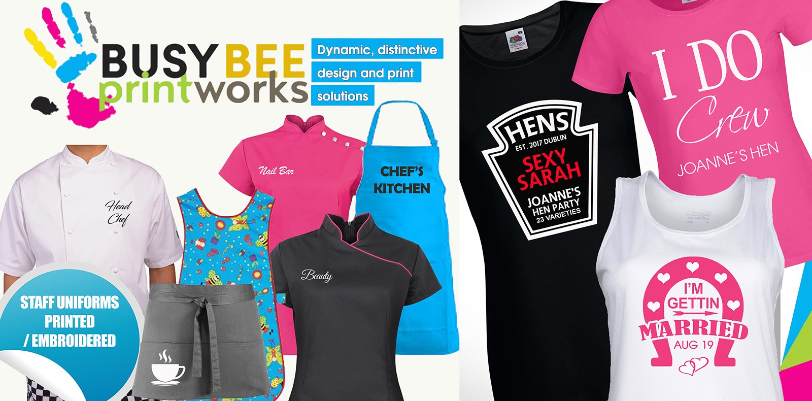 Staff uniforms printed / embroidered